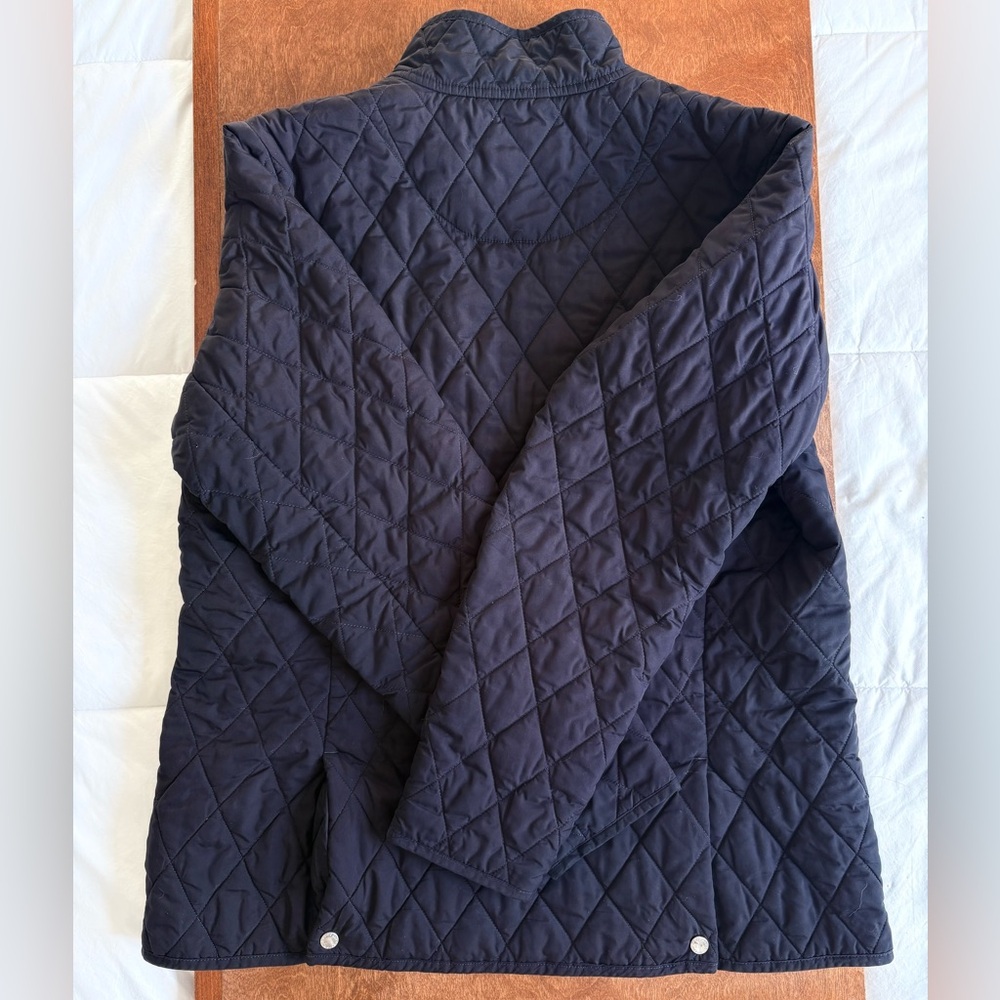 Lands’ End Navy / Plaid Quilted Jacket Medium - Picture 2 of 6